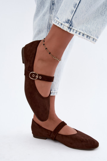 Ballerines style Mary Jane couleur chocolat Nolenne