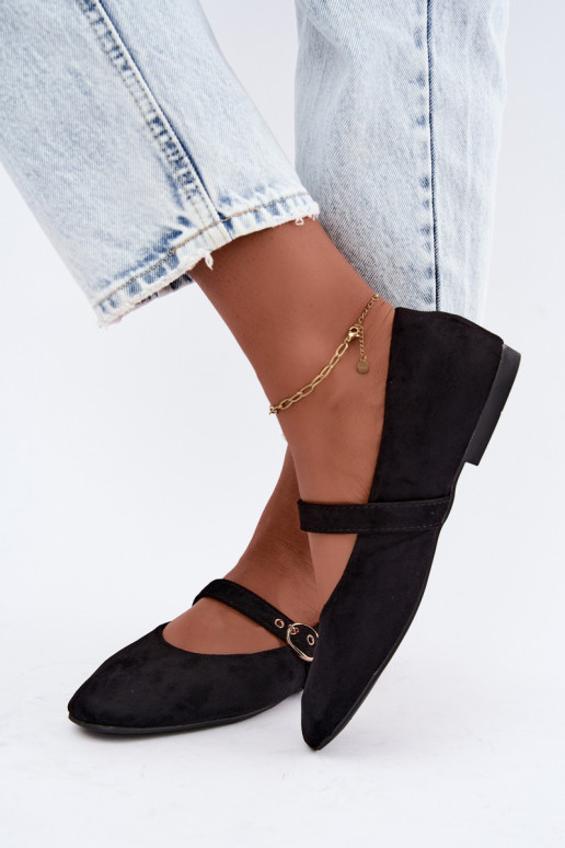 Ballerines style Mary Jane couleur noire Nolenne