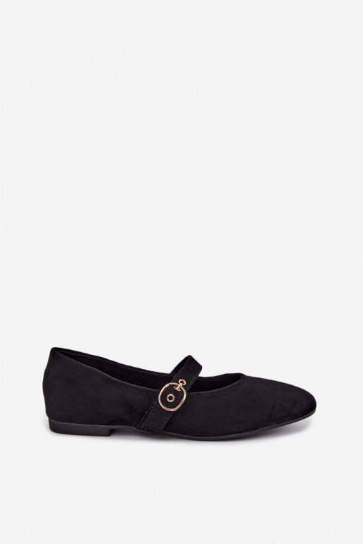 Mary Jane stijl ballerina's in zwarte kleur Nolenne