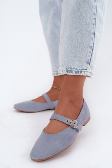 Ballerines style Mary Jane couleur bleue Nolenne 2