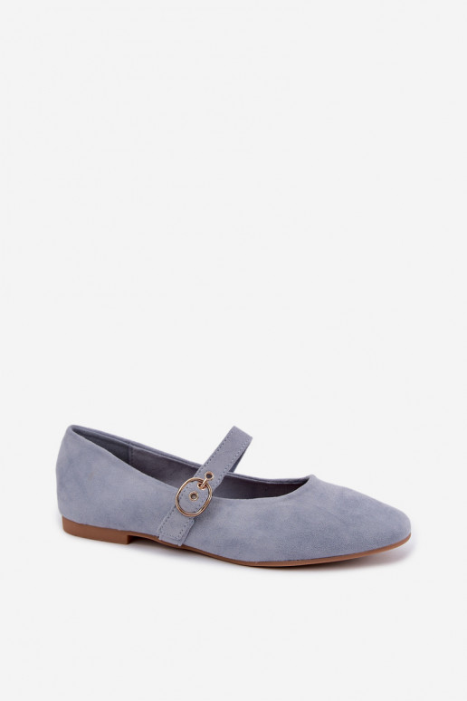 Mary Jane stijl ballerina's in blauwe kleur Nolenne