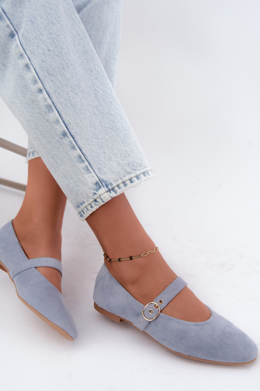 Ballerines style Mary Jane couleur bleue Nolenne