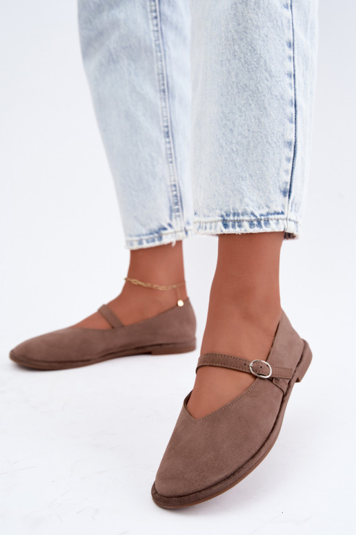 Barefoot Ballerinas mit Riemen in Lehmfarbe Rhoselle