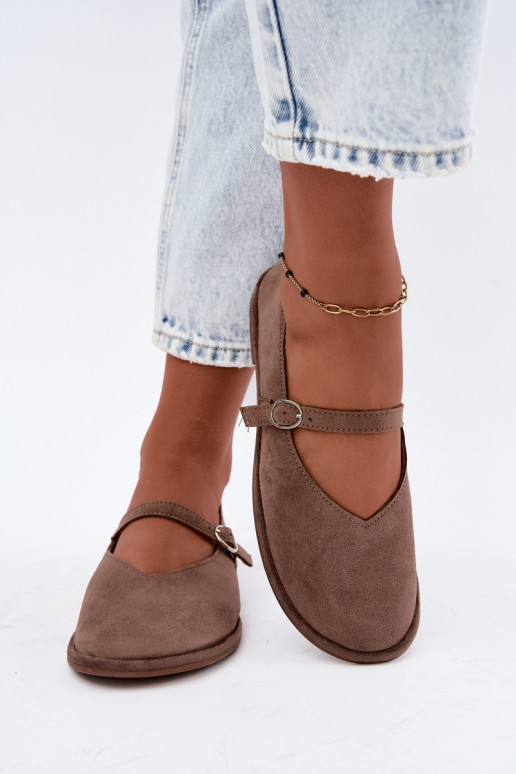 Barefoot Ballerinas mit Riemen in Lehmfarbe Rhoselle