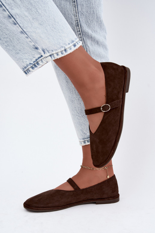 Ballerines type barefoot avec des sangles couleur chocolat Rhoselle