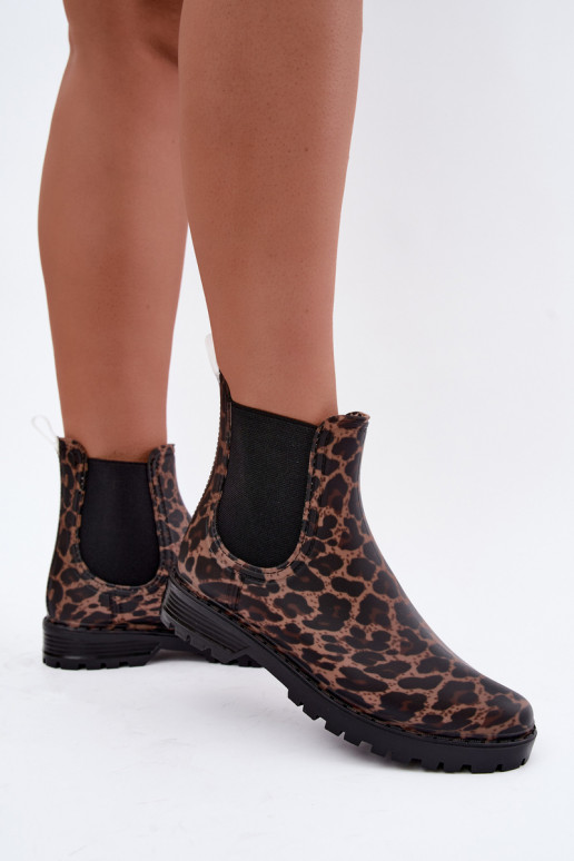 Gummistiefel für Frauen mit elastischen Einsätzen und Leopardenmuster Ciariel