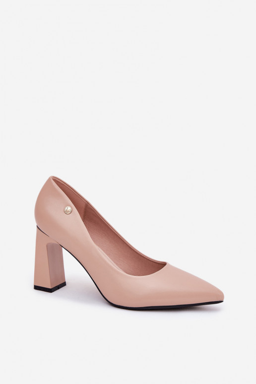 Chaussures à talons de style élégant Vinceza 62221 couleur sable