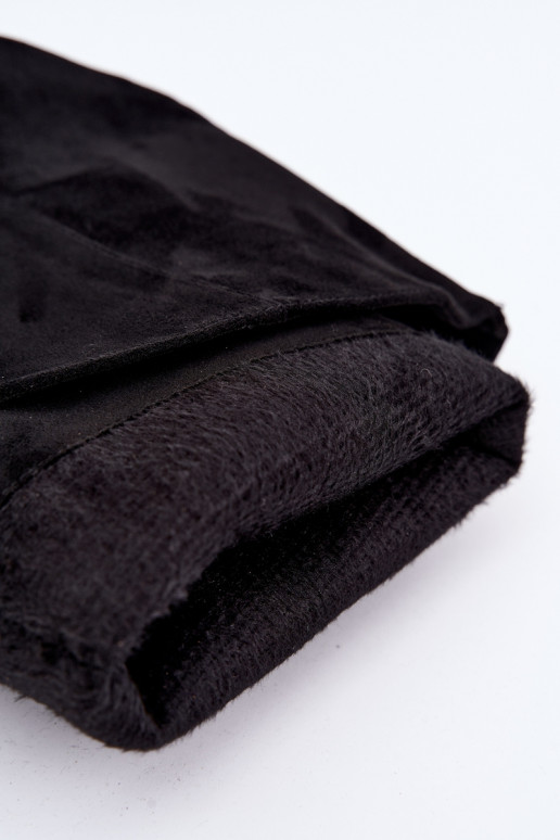 bottes hautes isolées avec volants et talons fins en couleur noire Auretta