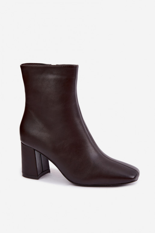 bottines isolées avec talons en couleur marron Tamine