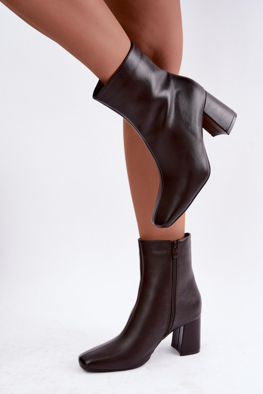 bottines isolées avec talons en couleur marron Tamine