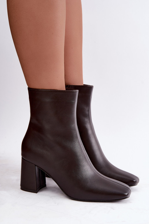 bottines isolées avec talons en couleur marron Tamine