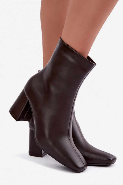 bottines isolées avec talons en couleur marron Tamine