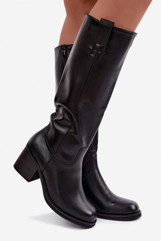 bottes hautes isolées avec talons en couleur noire Perrisa