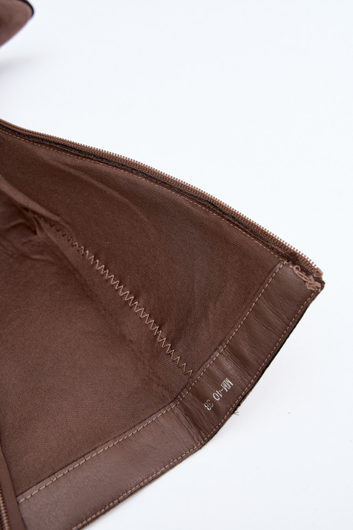 Chaki Stiefel mit Absatz und Schnallen Mirea