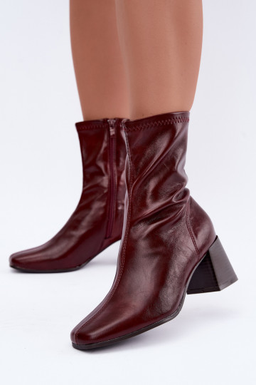 Bottines bordeaux pour femmes Veradis