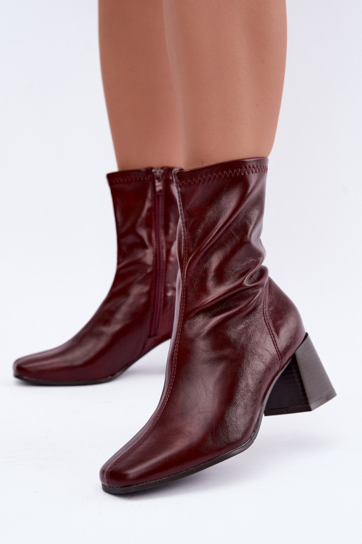 Bottines bordeaux pour femmes Veradis