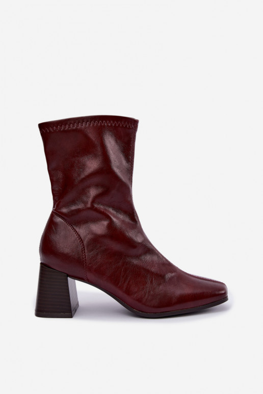 Bottines bordeaux pour femmes Veradis