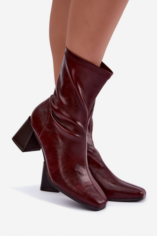 Bottines bordeaux pour femmes Veradis