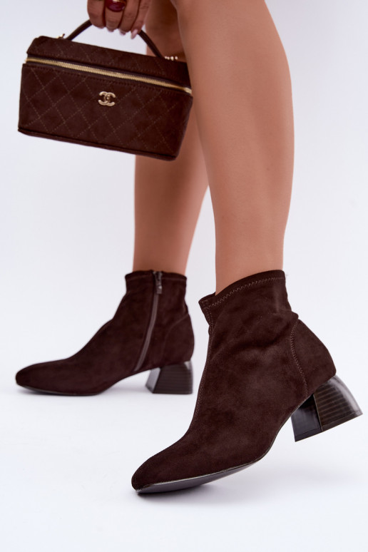 Bottines chocolat à talons Estellea
