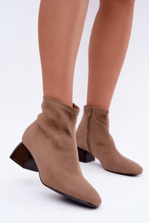 Beige enkellaarsjes Klocke Estellea