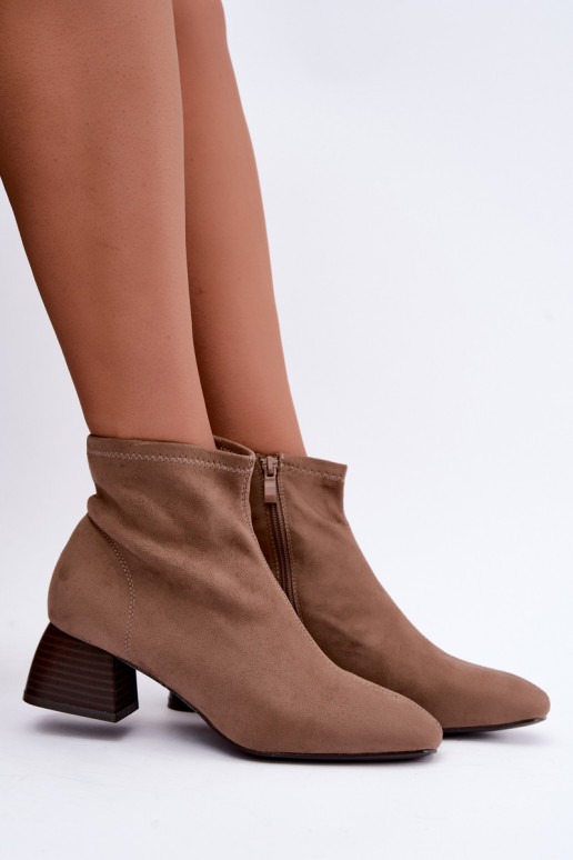 Beige enkellaarsjes Klocke Estellea