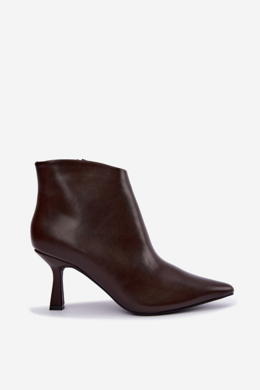 Bottines chocolat à bouts pointus Florenne