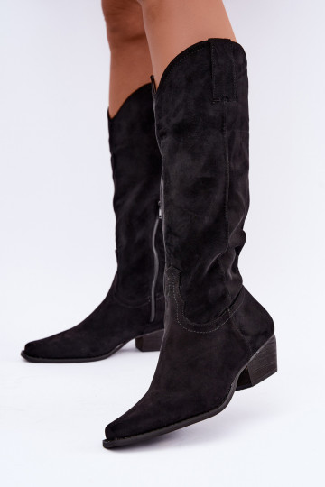 Schwarze Cowboy-Stiefel mit niedrigem Absatz Grisel 2