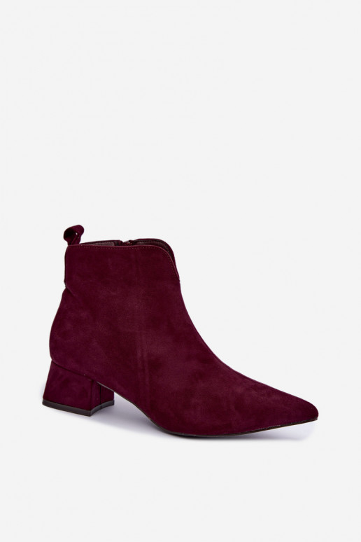 Bottines bordeaux à bouts pointus Klocke Heliara