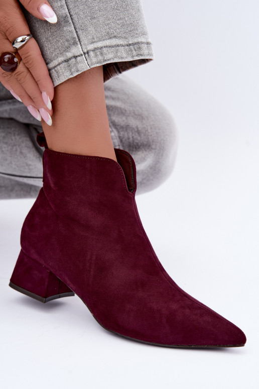Bottines bordeaux à bouts pointus Klocke Heliara