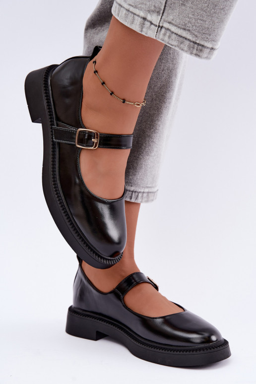 Zwarte schoenen met brede hakken Lareine