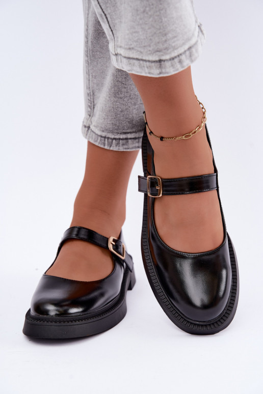 Zwarte schoenen met brede hakken Lareine