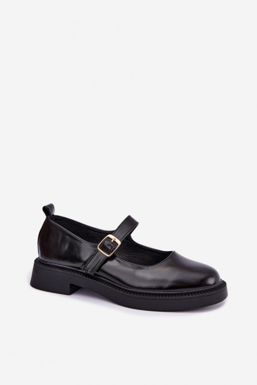 Zwarte schoenen met brede hakken Lareine