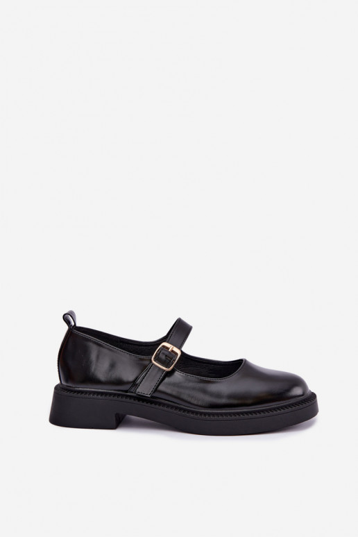 Zwarte schoenen met brede hakken Lareine