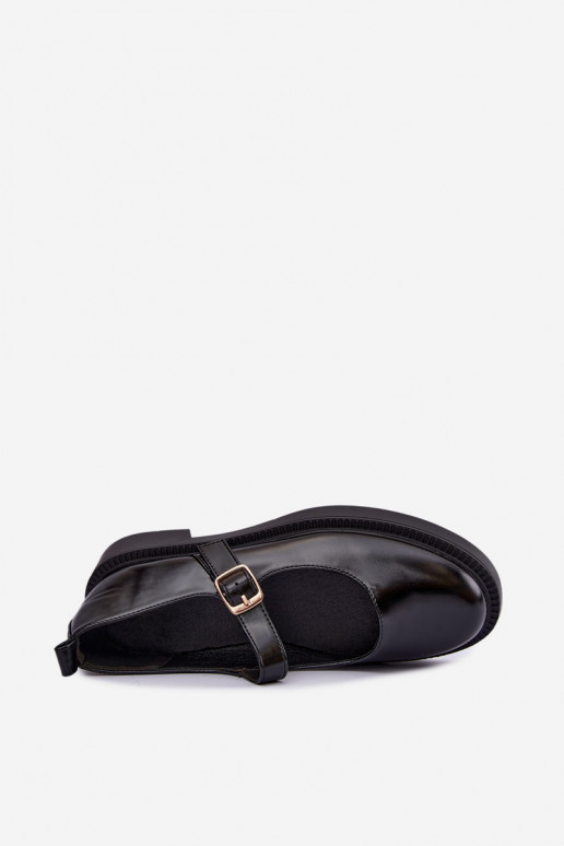 Schwarze Schuhe mit breiten Absätzen Lareine