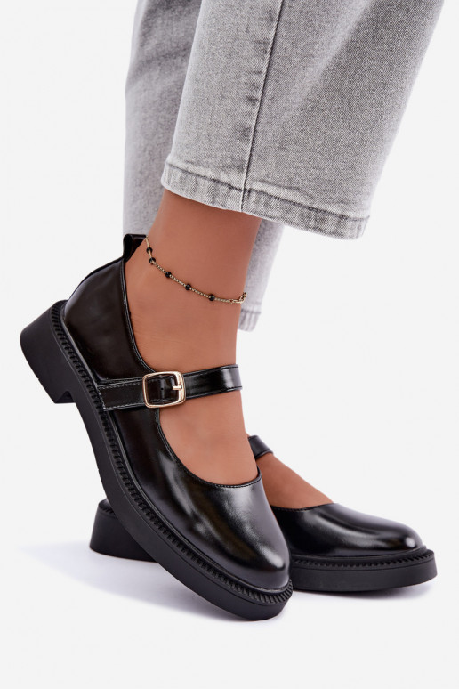 Chaussures noires à talons larges Lareine