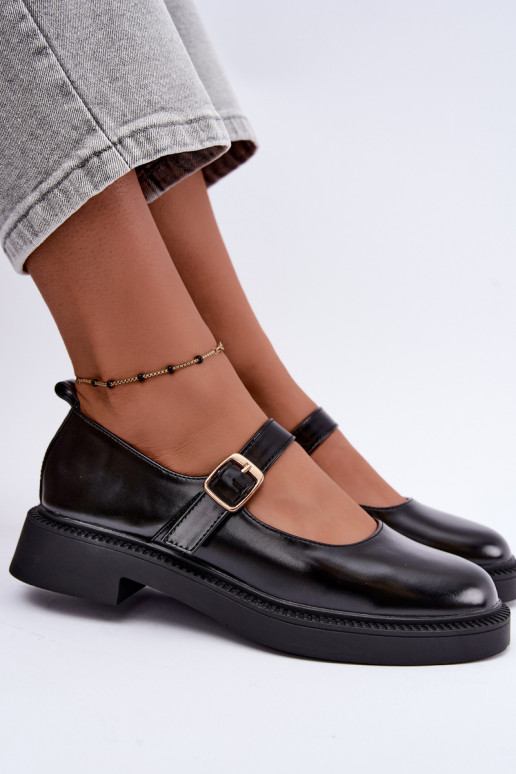 Zwarte schoenen met brede hakken Lareine