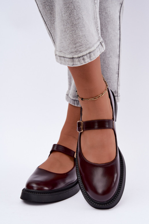 Chaussures bordeaux à talons larges Lareine