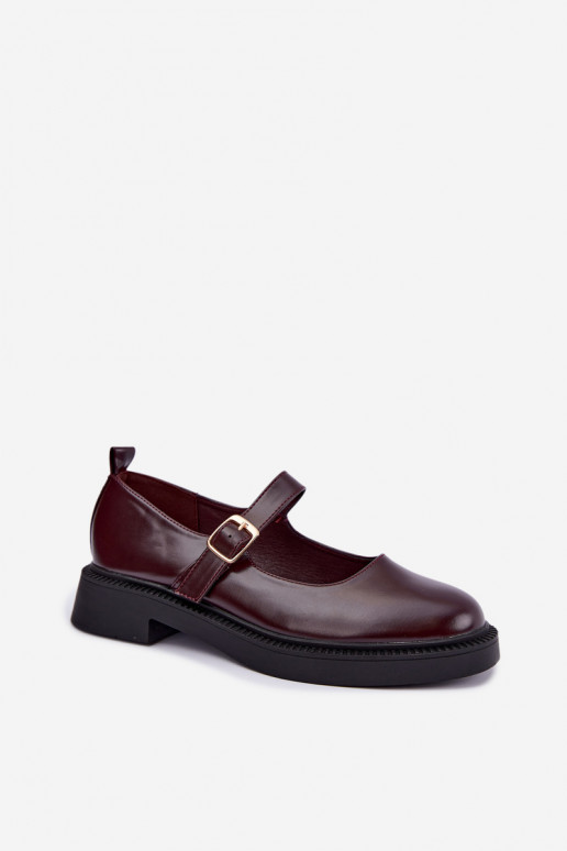 Bordeaux schoenen met brede hakken Lareine