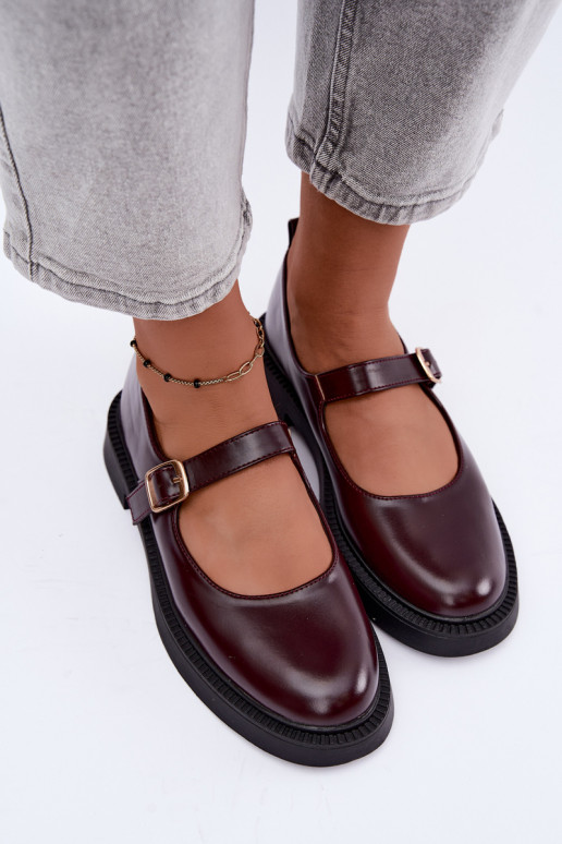 Chaussures bordeaux à talons larges Lareine