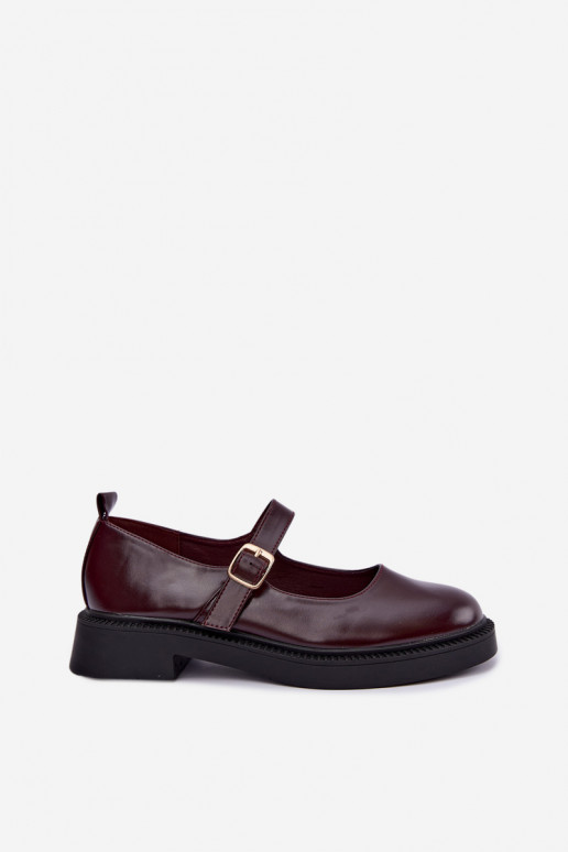 Chaussures bordeaux à talons larges Lareine
