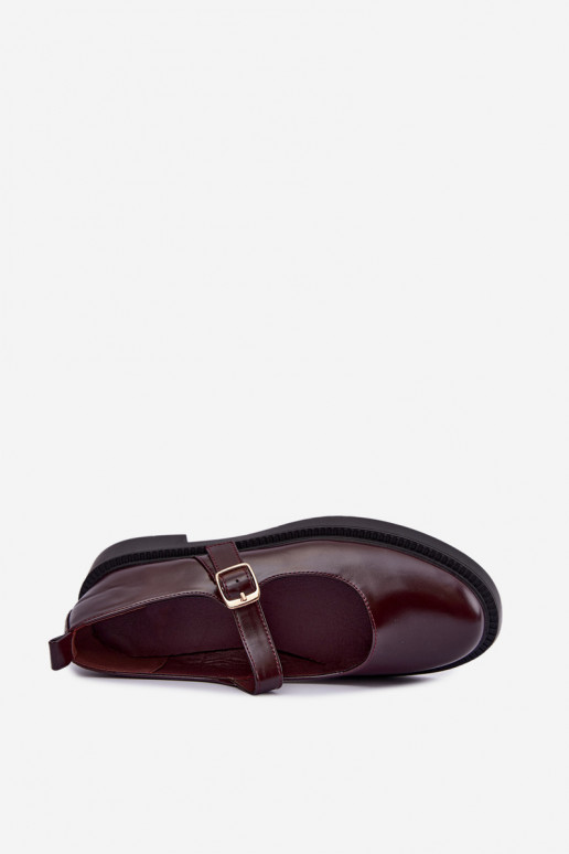 Bordeauxfarbene Schuhe mit breiten Absätzen Lareine