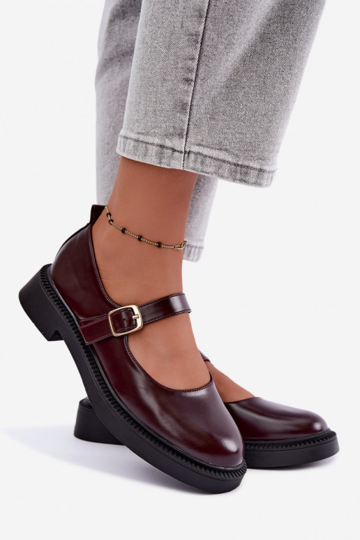 Chaussures bordeaux à talons larges Lareine