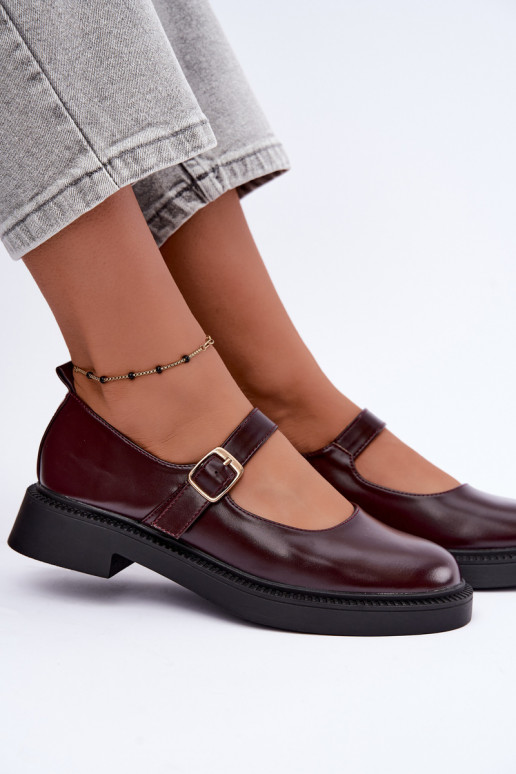 Chaussures bordeaux à talons larges Lareine
