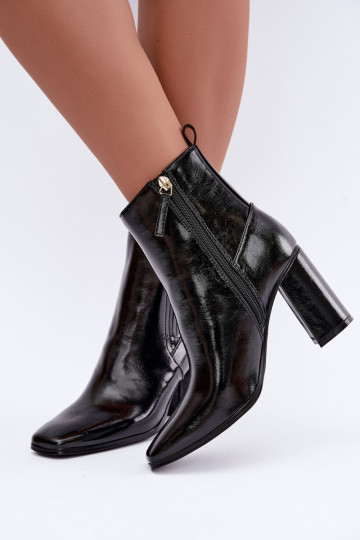 Bottines noires avec effet verni Kallista 2