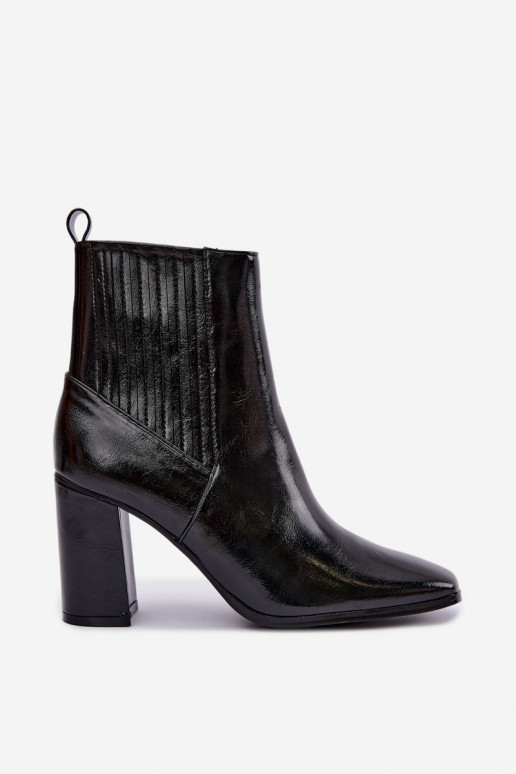 Bottines noires avec effet verni Kallista