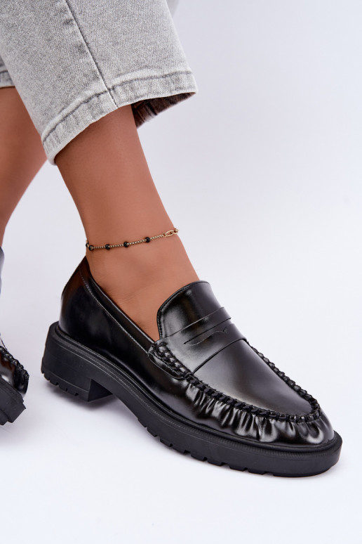 Mocassins noirs avec volants Rhosyn