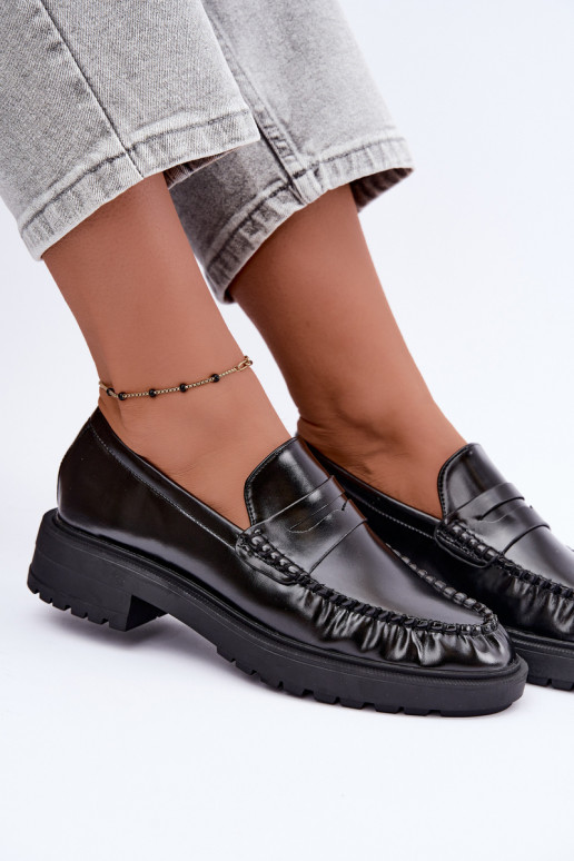 Mocassins noirs avec volants Rhosyn