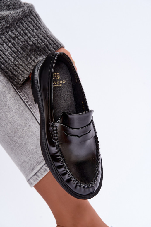 Mocassins noirs avec volants Rhosyn