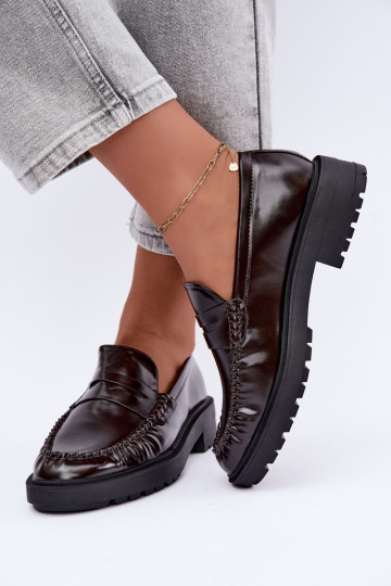 Chocolade mocassins met rimpels Rhosyn 2
