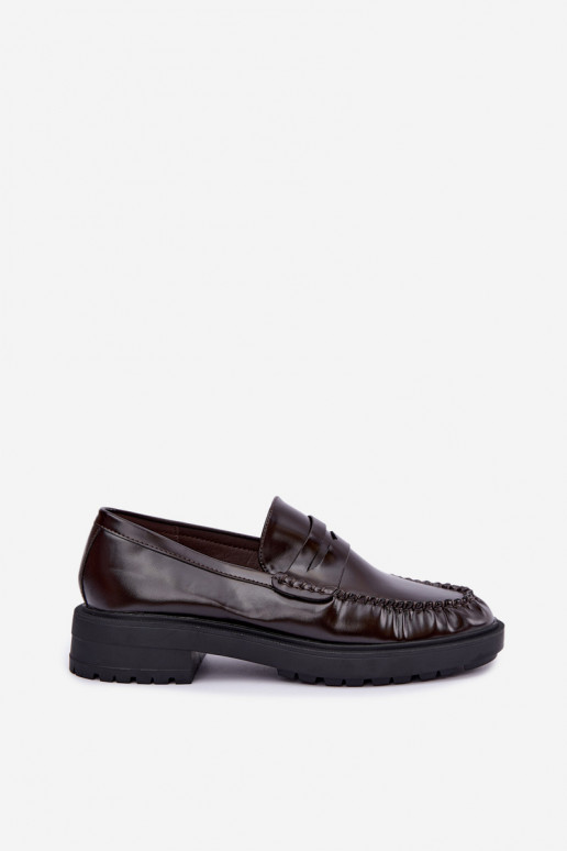 Mocassins chocolat avec volants Rhosyn